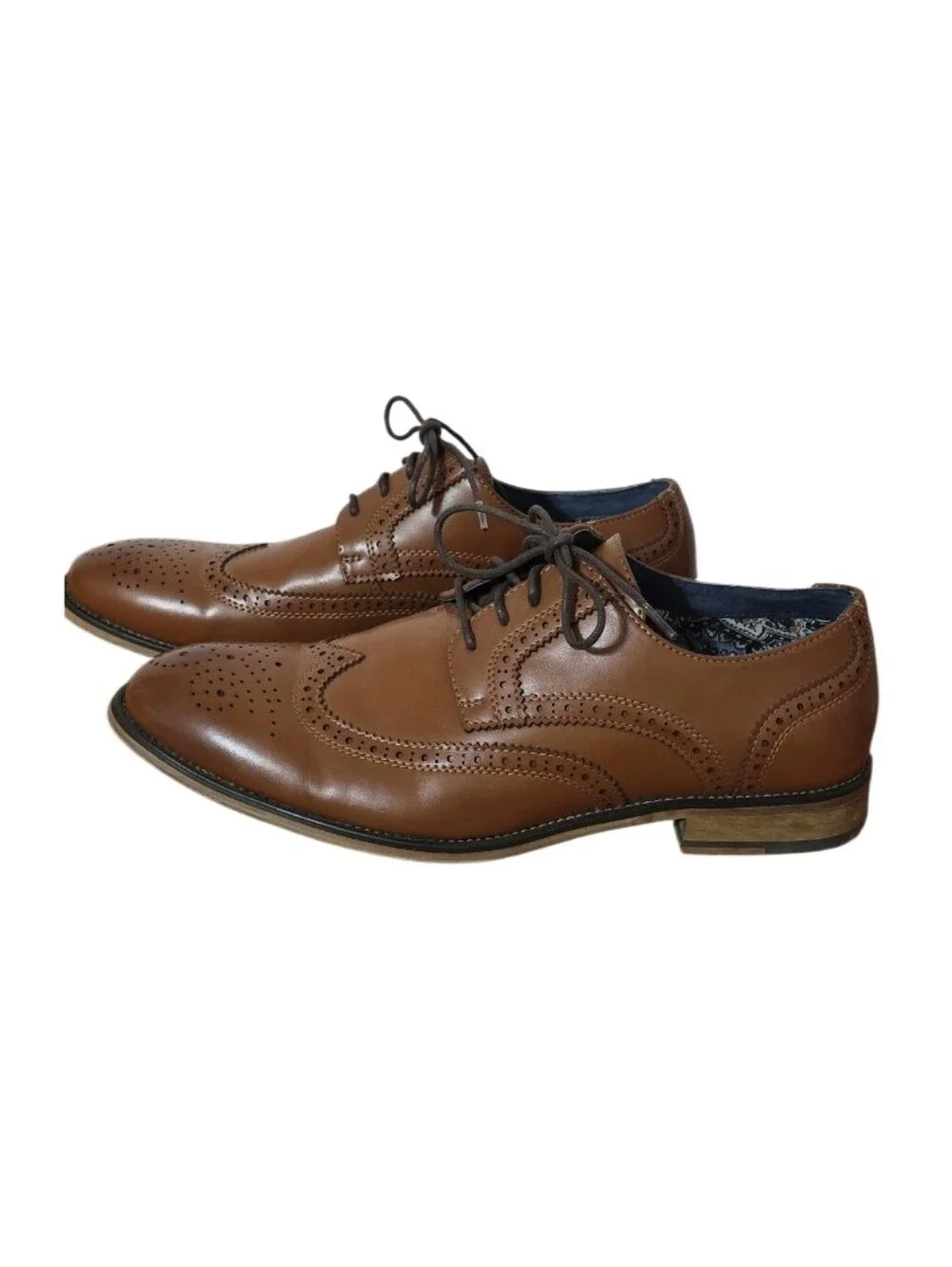 Bruno Marc Classic Men’s Brown Leather Wingtip Dress Shoes